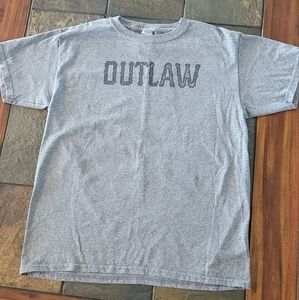 Youth size LG, grey, Outlaw tshirt